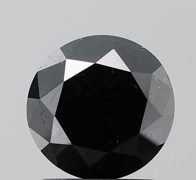 Loose Diamond - ROUND 2.41ct Fancy Black VS2: Loose Diamond - ROUND 2.41ct Fancy Black VS2 Source: Natural Shape: ROUND Carats: 2.41 Color: Fancy Black Certification: NONE Video:
