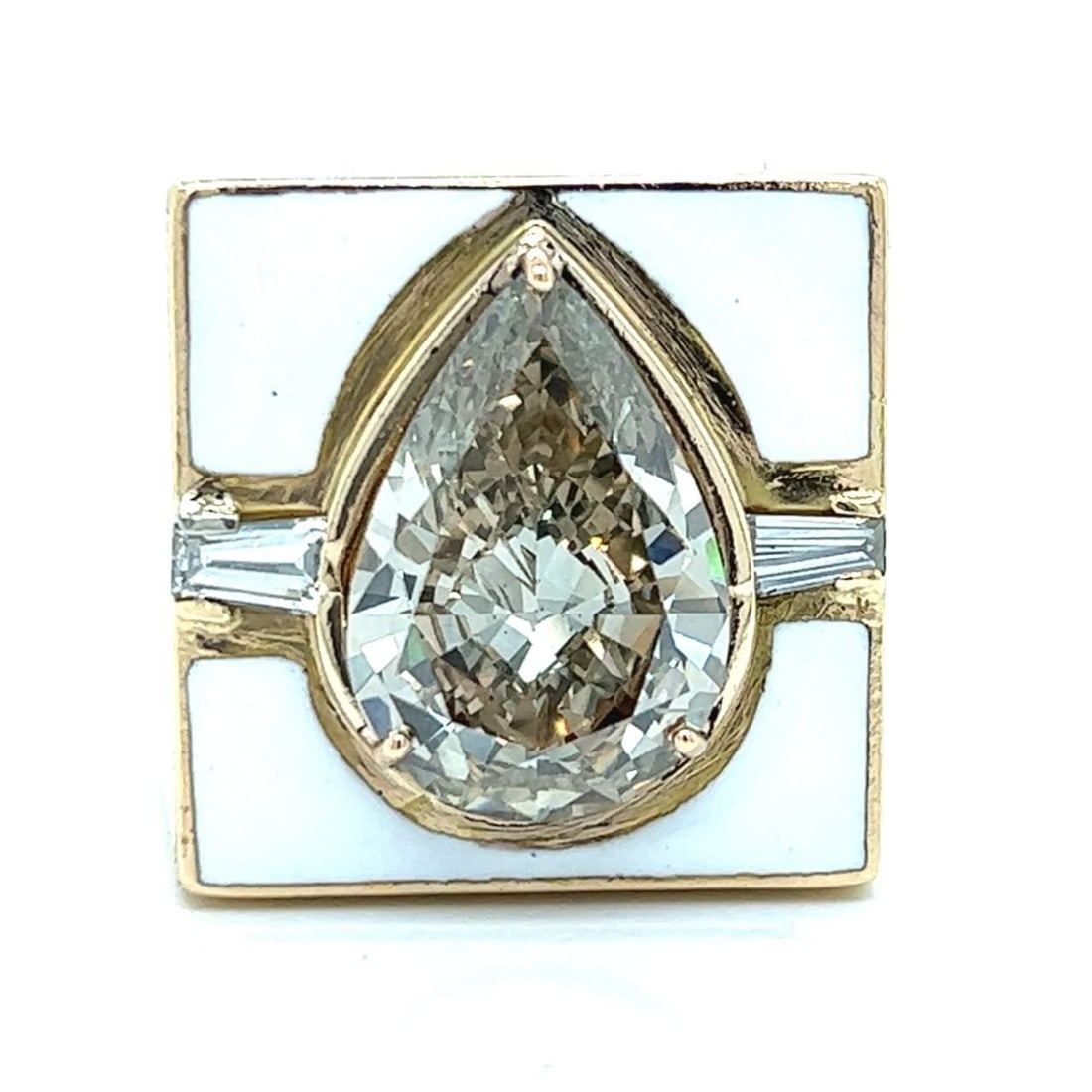 18K Yellow Gold 6.16 Ct GIA Certified Pear Diamond Ring (1 of 6)