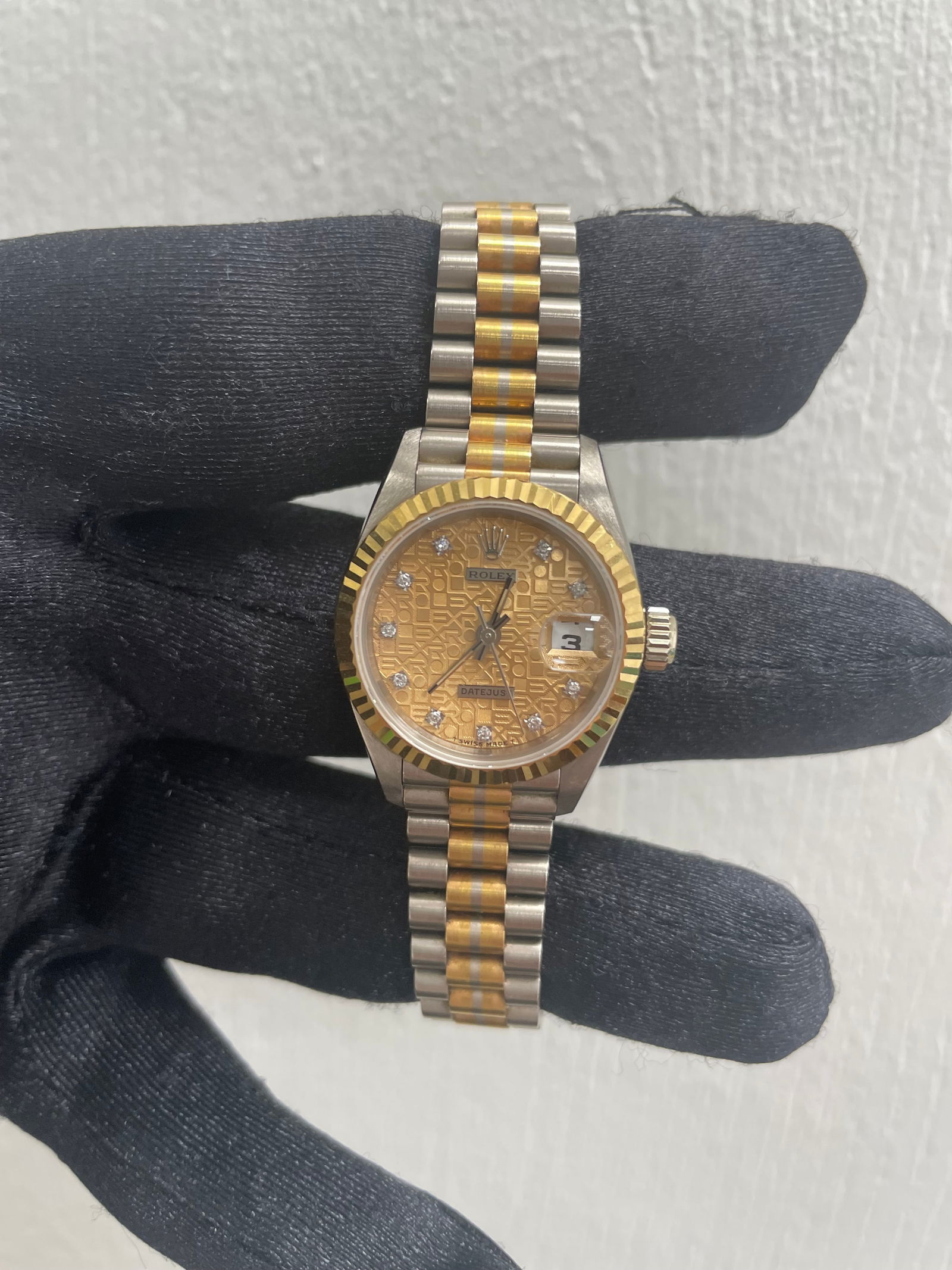 Datejust 69179 Mens Watch Gold Diamond Dial President Bracelet Papers 1994 (1 of 4)