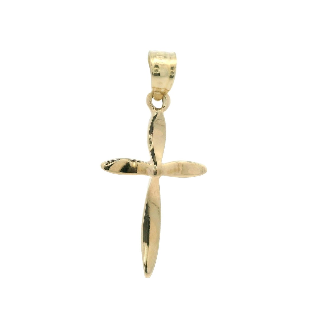 Esemco 14k Yellow Gold Concave Cross Pendant with Bail (1 of 4)
