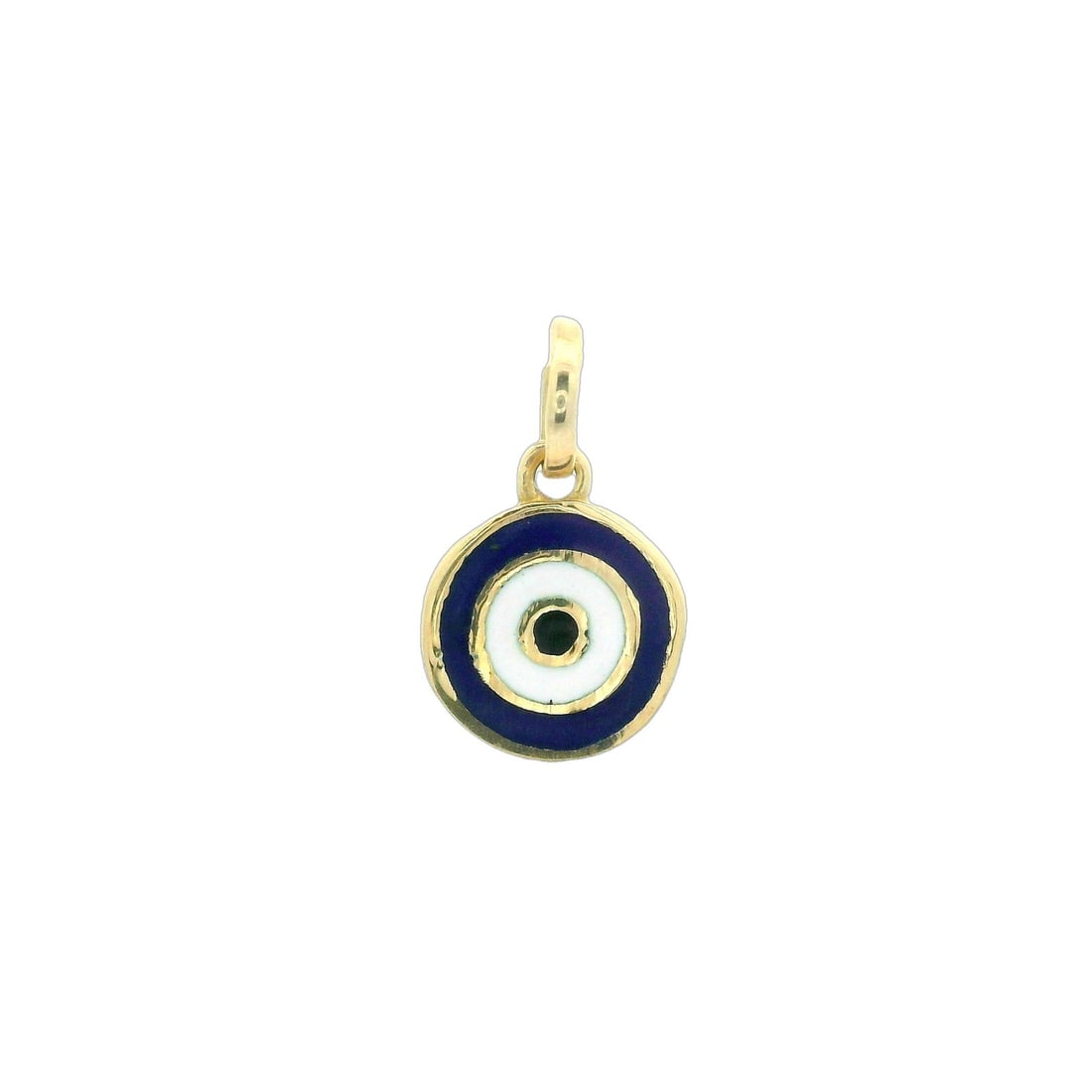 14k Yellow Gold Reversible Enamel Evil Eye Charm Pendant (1 of 5)