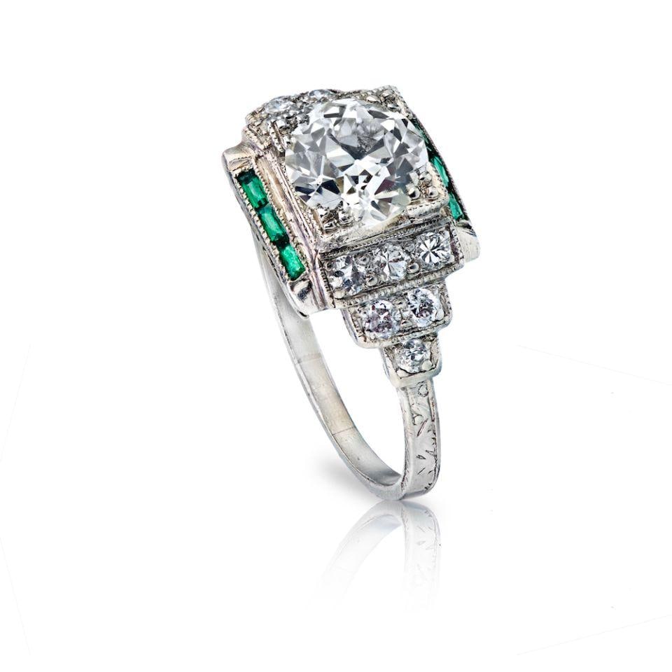 Art Deco Platinum Engagement Ring 1.29ct Old European Cut Diamond I SI1 EGL NY (1 of 1)