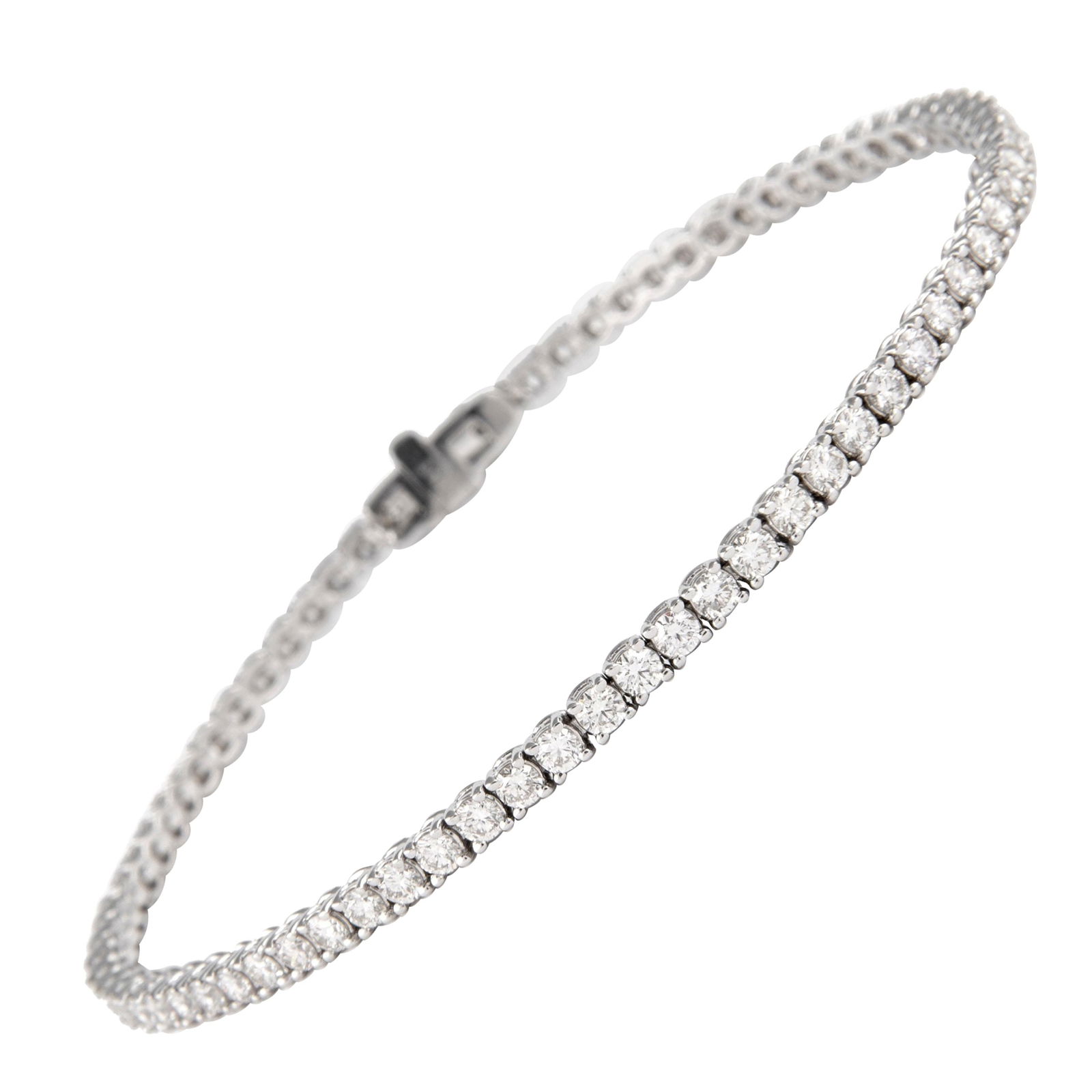 2.71ct Diamond Tennis Bracelet 14k White Gold Modern Design: 2.71ct Diamond Tennis Bracelet 14k White Gold Modern Design This exquisite diamond tennis bracelet showcases a total of 2.71 carats of stunning round brilliant diamonds, beautifully set in 14k white g