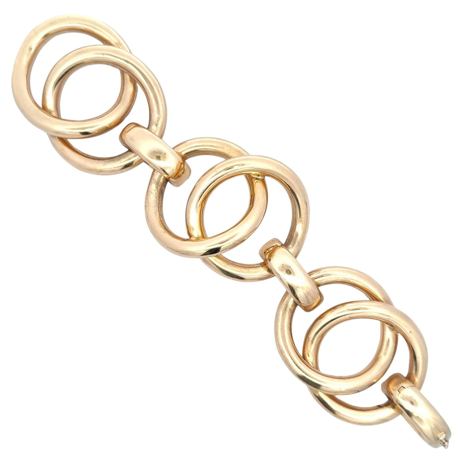 Nicolis Cola Large 18KT Yellow Gold Interlocking Round Link Bracelet 126.7g (1 of 14)
