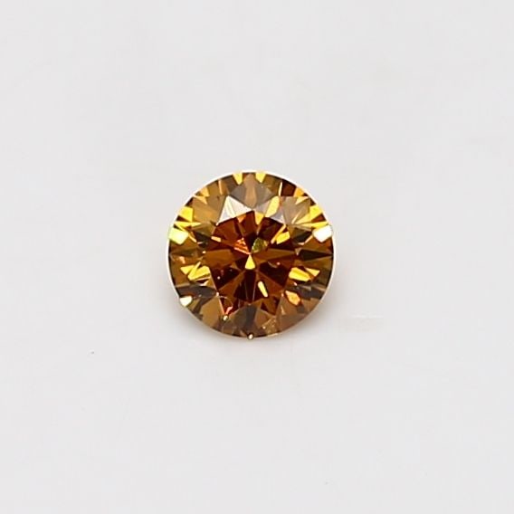 Loose Diamond - ROUND 0.16ct Fancy Deep Orange Yellow I1: Loose Diamond - ROUND 0.16ct Fancy Deep Orange Yellow I1 Source: Natural Shape: ROUND Carats: 0.16 Color: Fancy Deep Orange Yellow Certification: GIA Video: