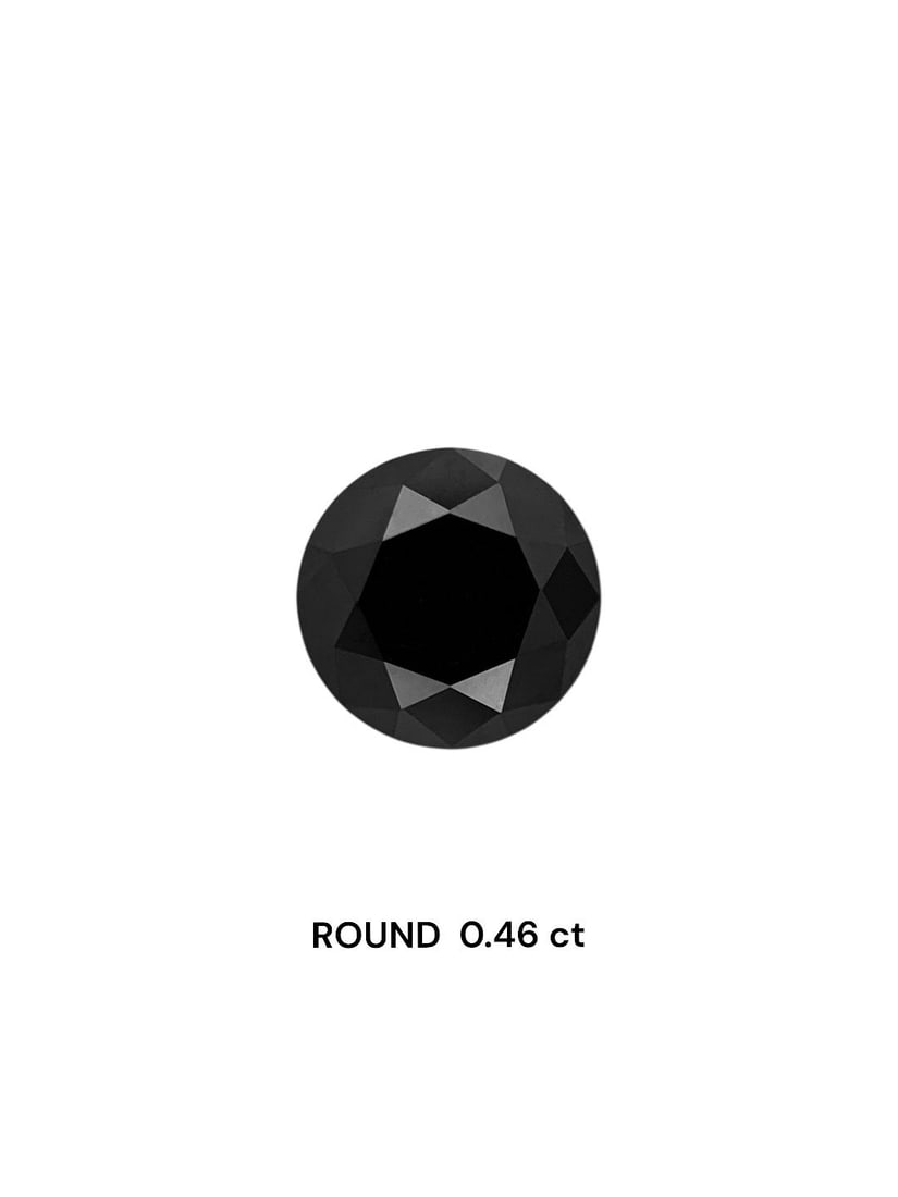 Loose Diamond - ROUND 0.46ct Fancy Black VVS2: Loose Diamond - ROUND 0.46ct Fancy Black VVS2 Source: Natural Shape: ROUND Carats: 0.46 Color: Fancy Black Certification: NONE Video: