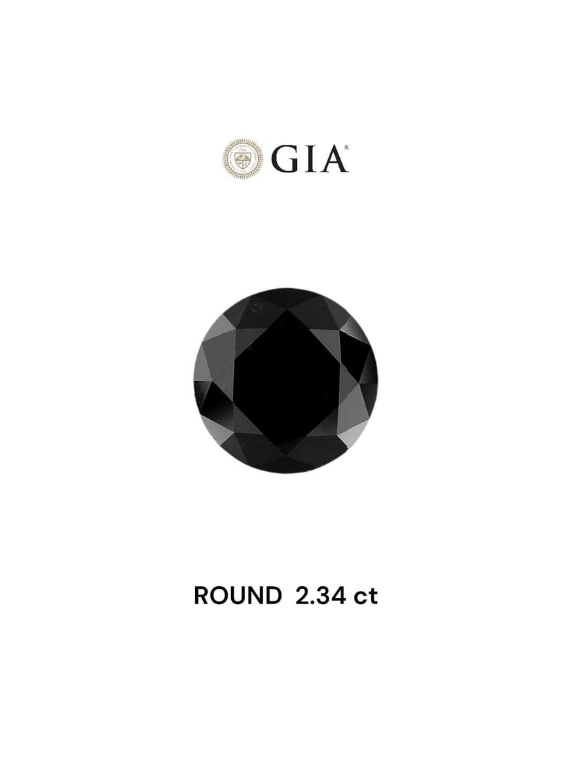 Loose Diamond - ROUND 2.34ct Fancy Black VVS2: Loose Diamond - ROUND 2.34ct Fancy Black VVS2 Source: Natural Shape: ROUND Carats: 2.34 Color: Fancy Black Certification: GIA Video: