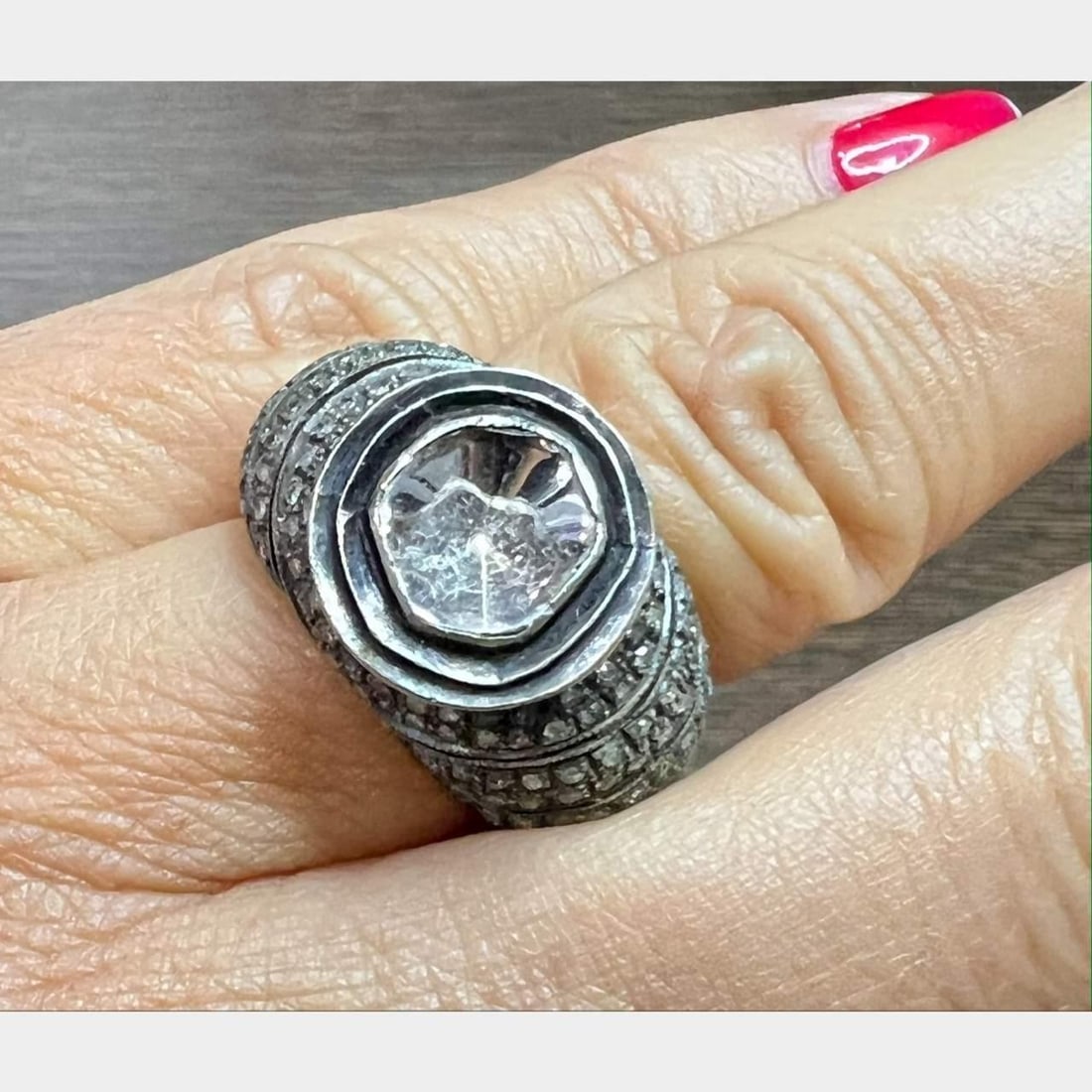 Elegant 14K Gold Silver Diamond Mounting 2.00 Ct (1 of 2)