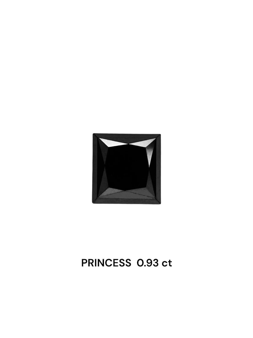 Loose Diamond - PRINCESS 0.93ct Fancy Black VVS2: Loose Diamond - PRINCESS 0.93ct Fancy Black VVS2 Source: Natural Shape: PRINCESS Carats: 0.93 Color: Fancy Black Certification: NONE Video: