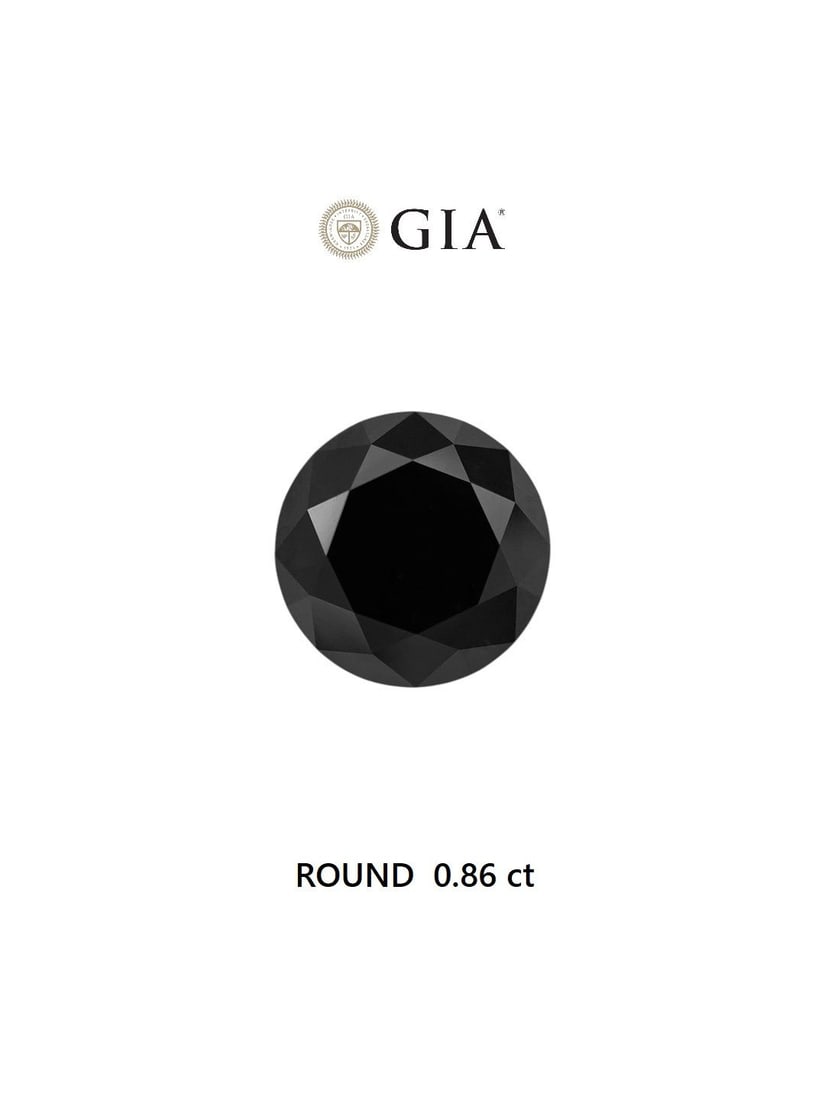 Loose Diamond - ROUND 0.86ct Fancy Black VVS2: Loose Diamond - ROUND 0.86ct Fancy Black VVS2 Source: Natural Shape: ROUND Carats: 0.86 Color: Fancy Black Certification: GIA Video: