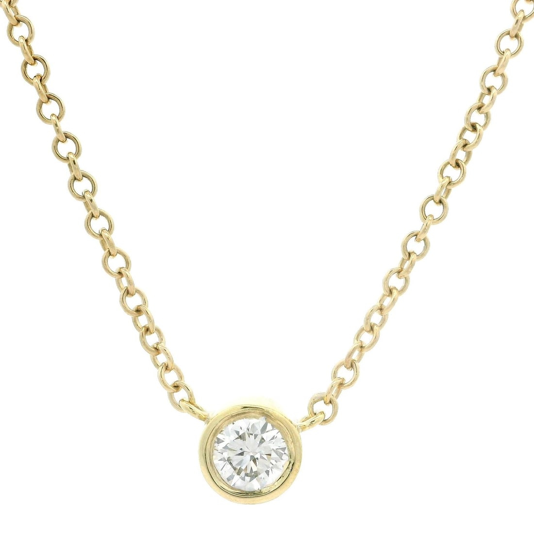 18k Yellow Gold 0.40ct Diamond Bezel Pendant Necklace Heart Gallery (1 of 5)