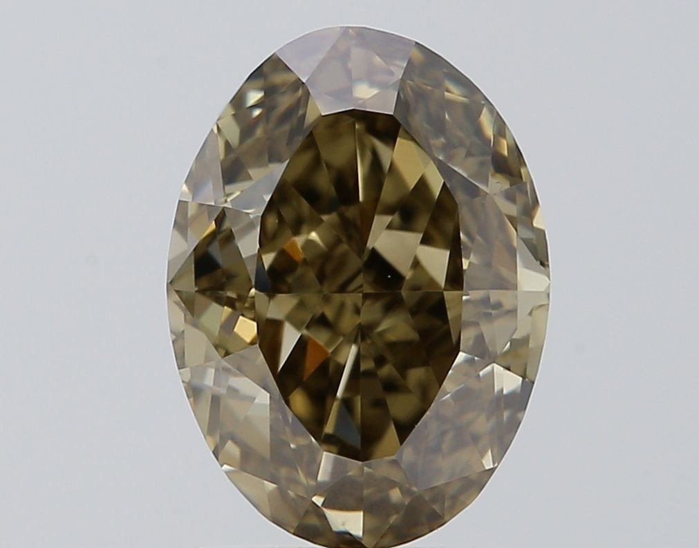 Loose Diamond - OVAL 1.92ct Fancy Dark Brown Greenish Yellow VS2: Loose Diamond - OVAL 1.92ct Fancy Dark Brown Greenish Yellow VS2 Source: Natural Shape: OVAL Carats: 1.92 Color: Fancy Dark Brown Greenish Yellow Certification: GIA Video: