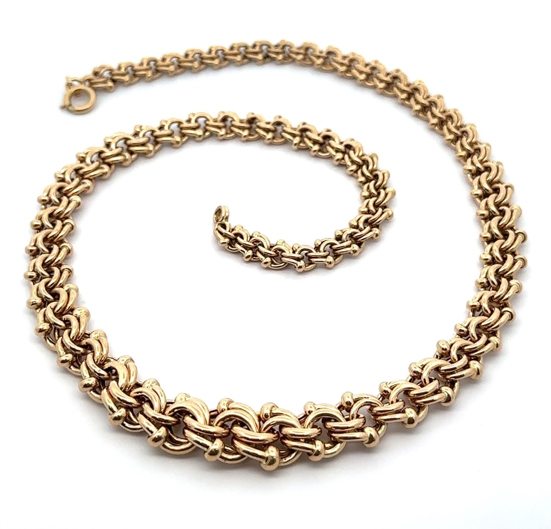 Vintage 14k Yellow Gold 17 Inch Graduated Link Necklace (1 of 8)