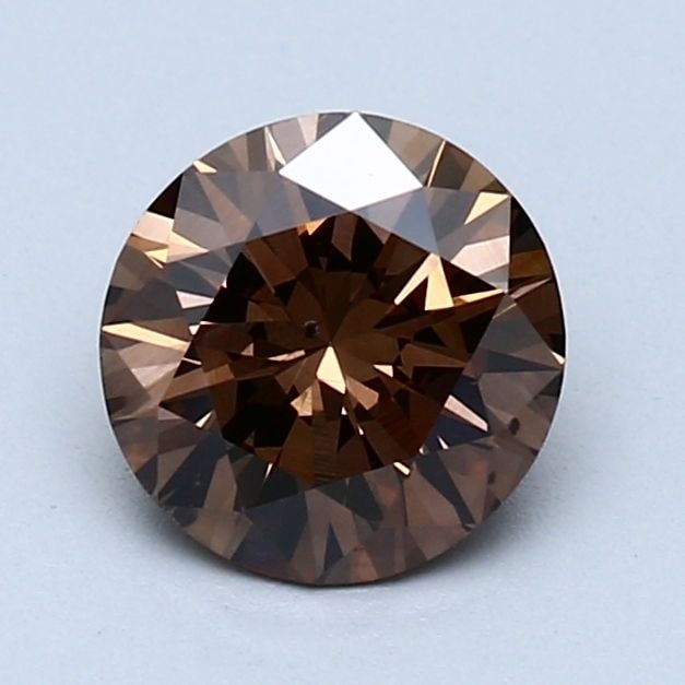 Loose Diamond - ROUND 1.05ct Fancy Dark Orangey Brown SI2: Loose Diamond - ROUND 1.05ct Fancy Dark Orangey Brown SI2 Source: Natural Shape: ROUND Carats: 1.05 Color: Fancy Dark Orangey Brown Certification: GIA Video: