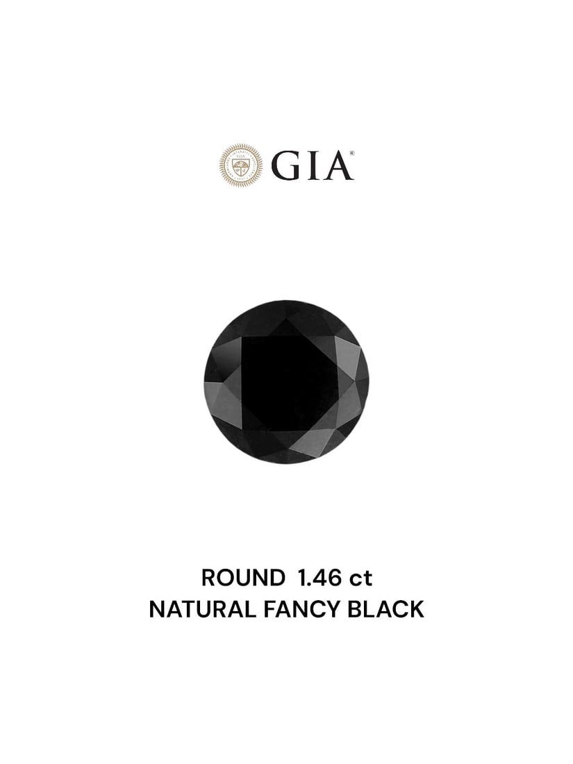 Loose Diamond - ROUND 1.46ct Fancy Black VVS2: Loose Diamond - ROUND 1.46ct Fancy Black VVS2 Source: Natural Shape: ROUND Carats: 1.46 Color: Fancy Black Certification: GIA Video: