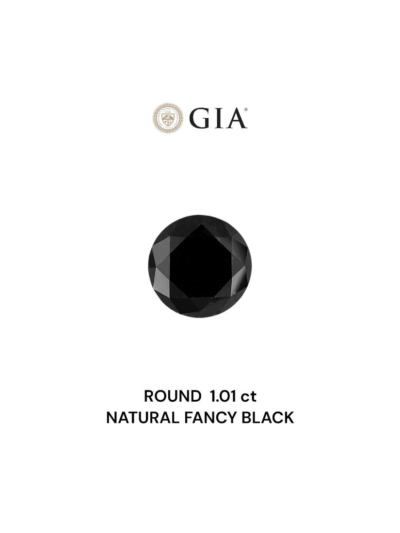 Loose Diamond - ROUND 1.01ct Fancy Black VVS2: Loose Diamond - ROUND 1.01ct Fancy Black VVS2 Source: Natural Shape: ROUND Carats: 1.01 Color: Fancy Black Certification: GIA Video: