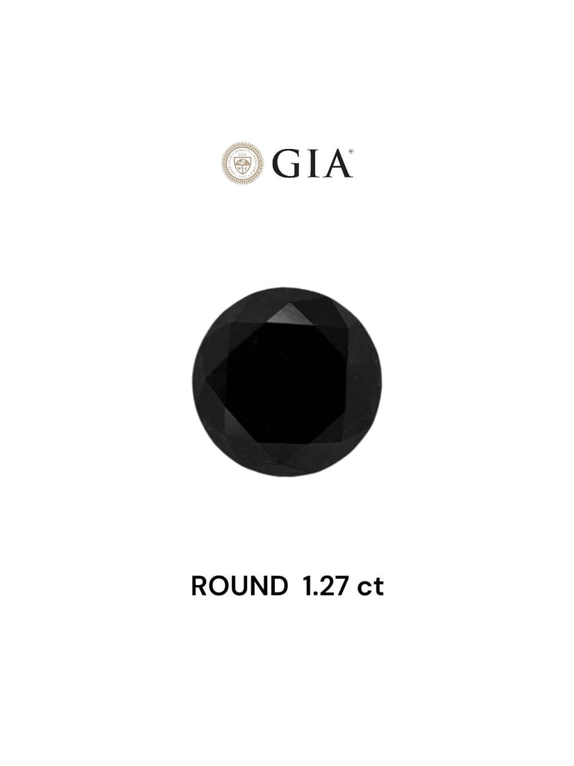 Loose Diamond - ROUND 1.27ct Fancy Black VVS2: Loose Diamond - ROUND 1.27ct Fancy Black VVS2 Source: Natural Shape: ROUND Carats: 1.27 Color: Fancy Black Certification: GIA Video: