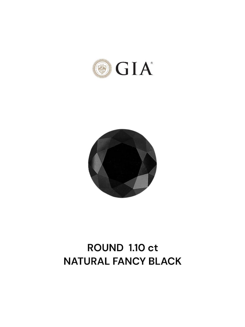 Loose Diamond - ROUND 1.1ct Fancy Black VVS2: Loose Diamond - ROUND 1.1ct Fancy Black VVS2 Source: Natural Shape: ROUND Carats: 1.1 Color: Fancy Black Certification: GIA Video: