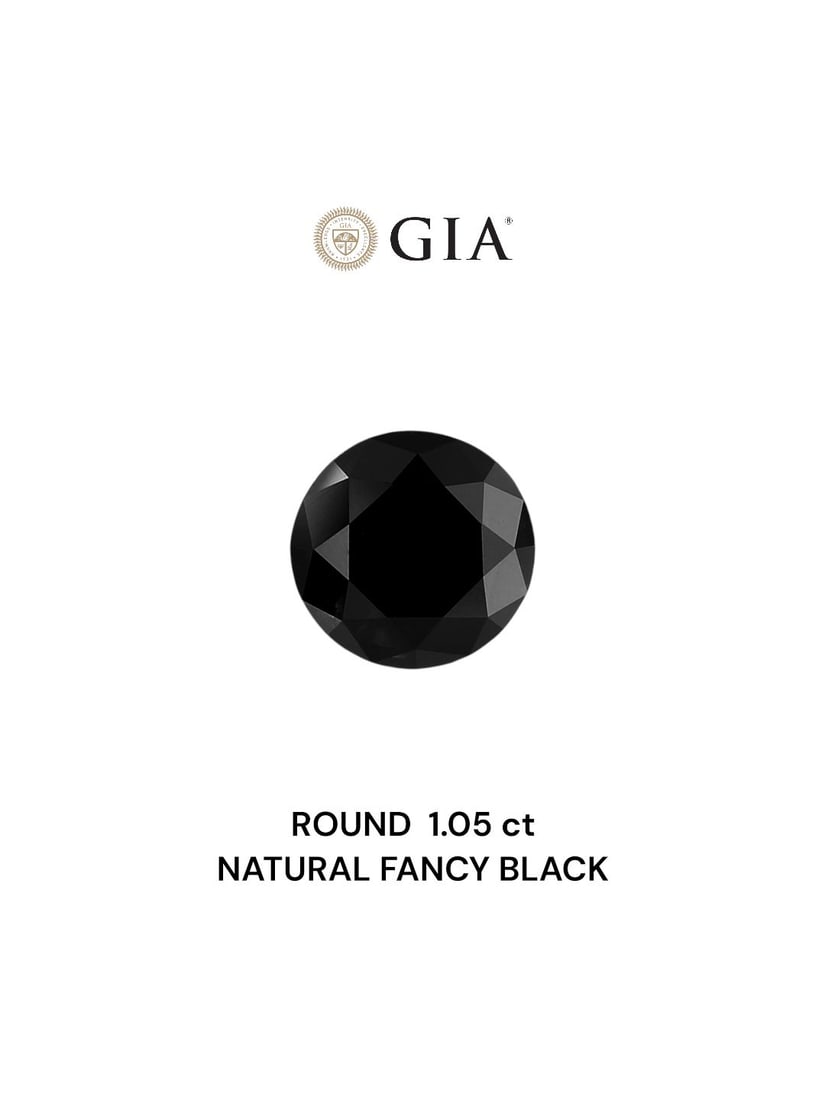 Loose Diamond - ROUND 1.05ct Fancy Black VVS2: Loose Diamond - ROUND 1.05ct Fancy Black VVS2 Source: Natural Shape: ROUND Carats: 1.05 Color: Fancy Black Certification: GIA Video: