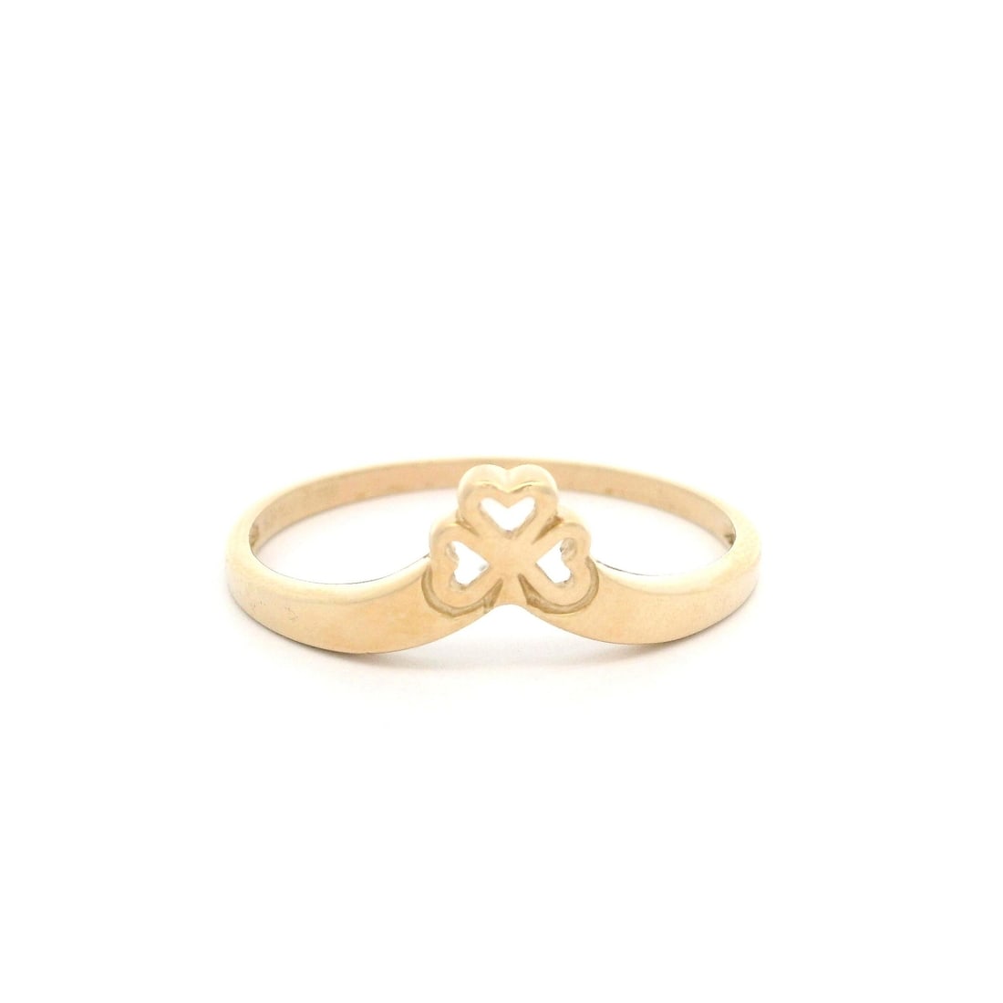 14k Yellow Gold Irish Clover Band Ring Size 10.5 (1 of 12)