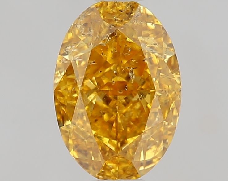 Loose Diamond - OVAL 0.71ct Fancy Intense Orange Yellow I1: Loose Diamond - OVAL 0.71ct Fancy Intense Orange Yellow I1 Source: Natural Shape: OVAL Carats: 0.71 Color: Fancy Intense Orange Yellow Certification: GIA Video: