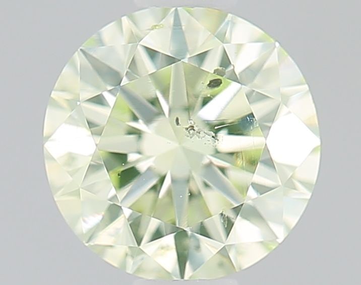 Loose Diamond - ROUND 0.5ct Fancy Light Yellow Green SI2: Loose Diamond - ROUND 0.5ct Fancy Light Yellow Green SI2 Source: Natural Shape: ROUND Carats: 0.5 Color: Fancy Light Yellow Green Certification: GIA Video: