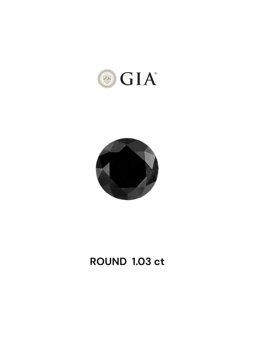 Loose Diamond - ROUND 1.03ct Fancy Black VVS2: Loose Diamond - ROUND 1.03ct Fancy Black VVS2 Source: Natural Shape: ROUND Carats: 1.03 Color: Fancy Black Certification: GIA Video: