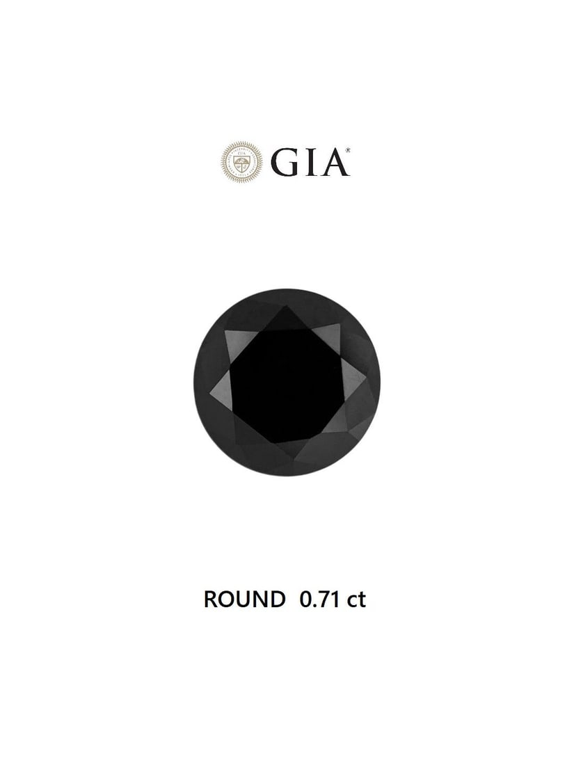 Loose Diamond - ROUND 0.71ct Fancy Black VVS2: Loose Diamond - ROUND 0.71ct Fancy Black VVS2 Source: Natural Shape: ROUND Carats: 0.71 Color: Fancy Black Certification: GIA Video: