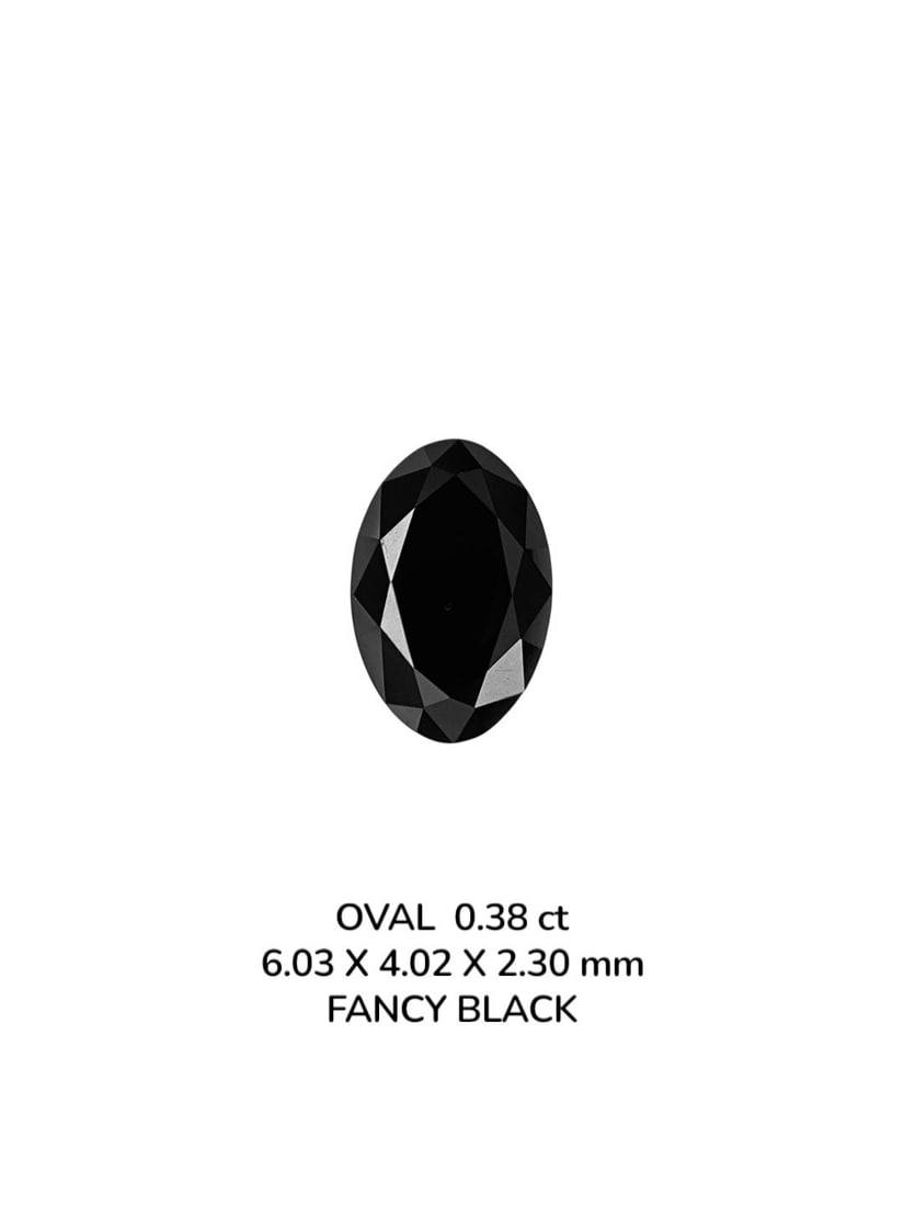 Loose Diamond - OVAL 0.38ct Fancy Black VVS2: Loose Diamond - OVAL 0.38ct Fancy Black VVS2 Source: Natural Shape: OVAL Carats: 0.38 Color: Fancy Black Certification: NONE The Diamond Depot Guarantee: All items in this auction are guaranteed to be