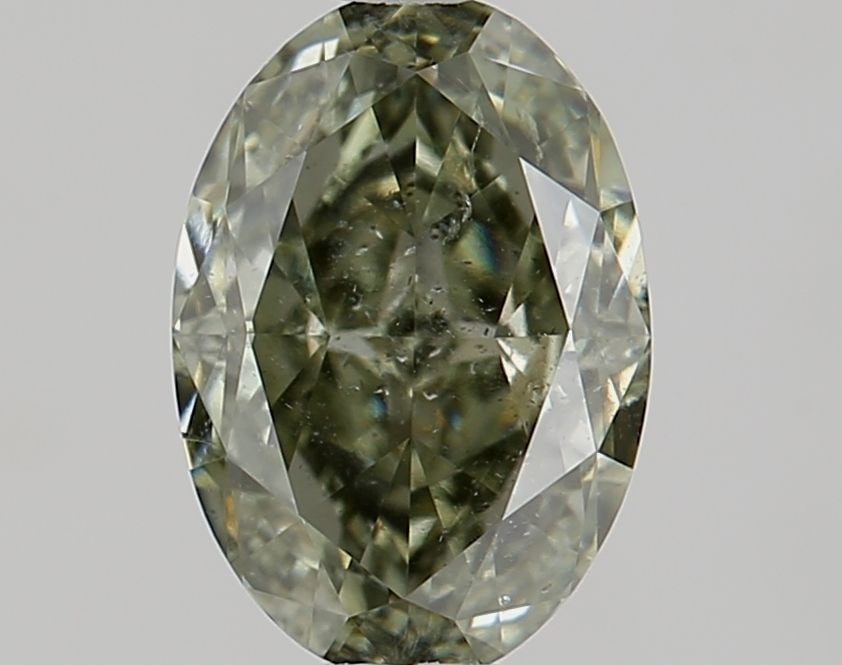 Loose Diamond - OVAL 0.9ct Fancy Dark Gray Green SI2: Loose Diamond - OVAL 0.9ct Fancy Dark Gray Green SI2 Source: Natural Shape: OVAL Carats: 0.9 Color: Fancy Dark Gray Green Certification: GIA Video:
