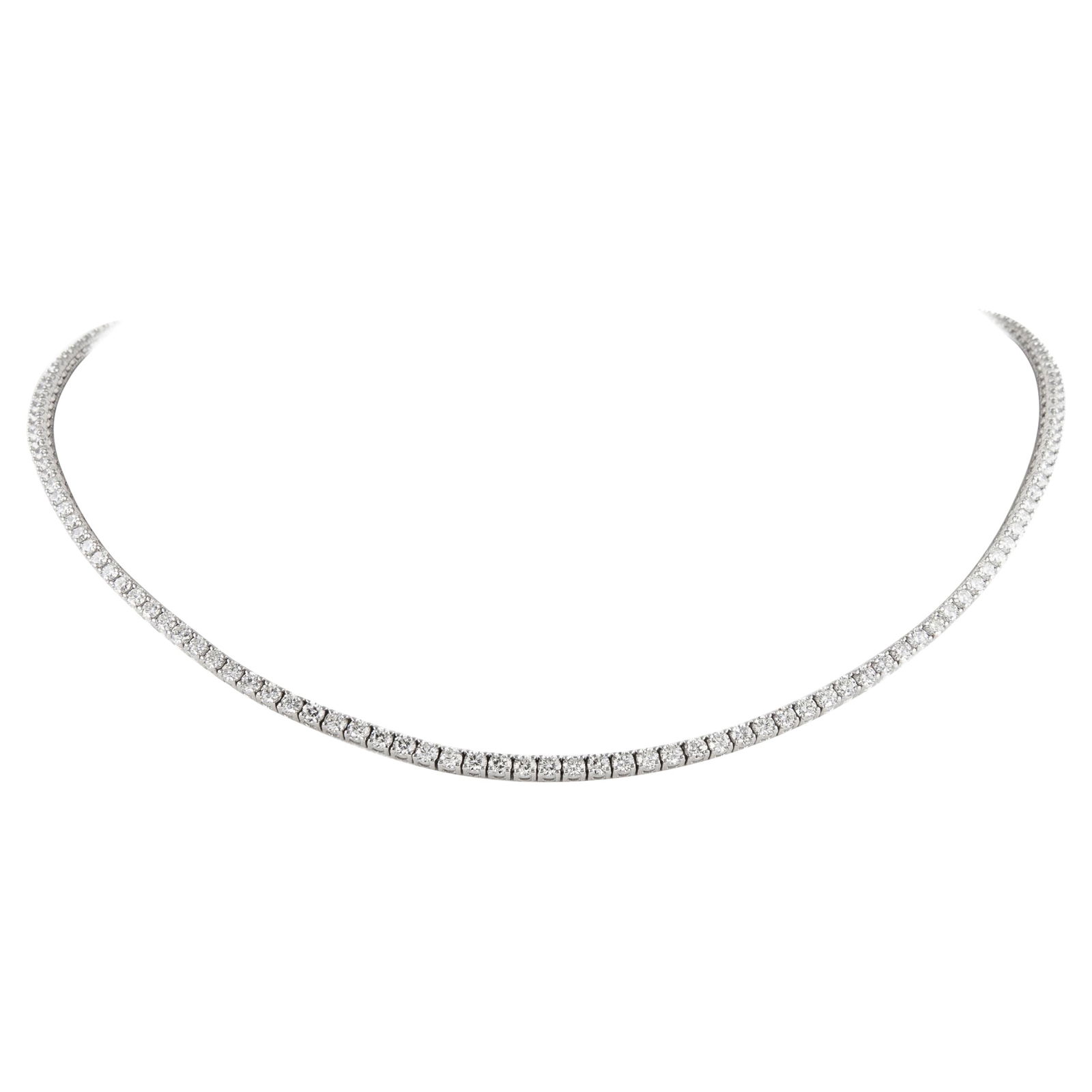 8.56ct Diamond Tennis Necklace 18k White Gold Modern (1 of 6)