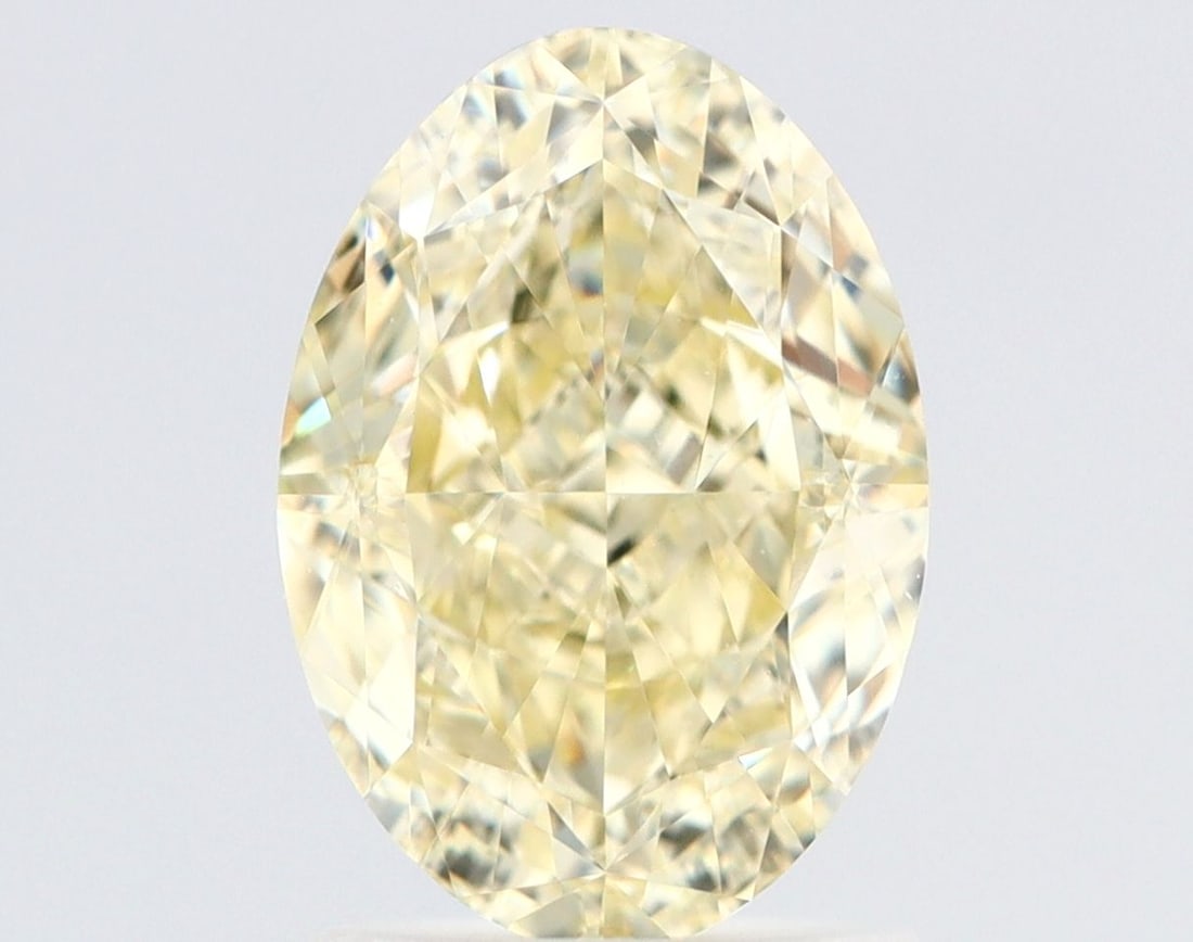 Loose Diamond - OVAL 2.01ct Fancy Light Yellow VS2: Loose Diamond - OVAL 2.01ct Fancy Light Yellow VS2 Source: Natural Shape: OVAL Carats: 2.01 Color: Fancy Light Yellow Certification: GIA Video: