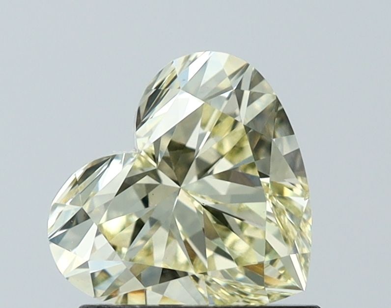 Loose Diamond - HEART 1.02ct Fancy Light Yellow VS1: Loose Diamond - HEART 1.02ct Fancy Light Yellow VS1 Source: This is a real non-mined Diamond that has been grown in a lab Shape: HEART Carats: 1.02 Color: Fancy Light Yellow Certification: IGI Video:
