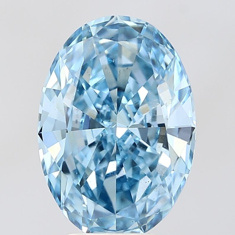 Loose Diamond - OVAL 5.05ct Fancy Vivid Blue VS2: Loose Diamond - OVAL 5.05ct Fancy Vivid Blue VS2 Source: This is a real non-mined Diamond that has been grown in a lab Shape: OVAL Carats: 5.05 Color: Fancy Vivid Blue Certification: IGI Video:
