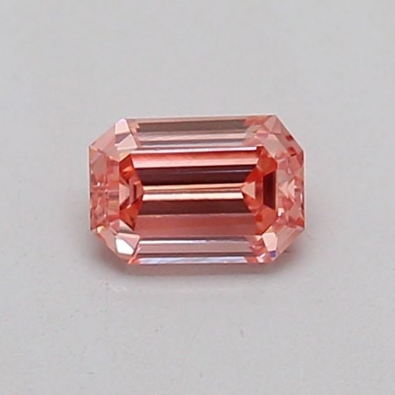 Loose Diamond - EMERALD 0.19ct Fancy Vivid Brownish Pink VS1: Loose Diamond - EMERALD 0.19ct Fancy Vivid Brownish Pink VS1 Source: This is a real non-mined Diamond that has been grown in a lab Shape: EMERALD Carats: 0.19 Color: Fancy Vivid Brownish Pink Certific