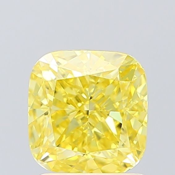 Loose Diamond - CUSHION BRILLIANT 1.52ct Fancy Vivid Yellow VS2: Loose Diamond - CUSHION BRILLIANT 1.52ct Fancy Vivid Yellow VS2 Source: This is a real non-mined Diamond that has been grown in a lab Shape: CUSHION BRILLIANT Carats: 1.52 Color: Fancy Vivid Yellow Ce