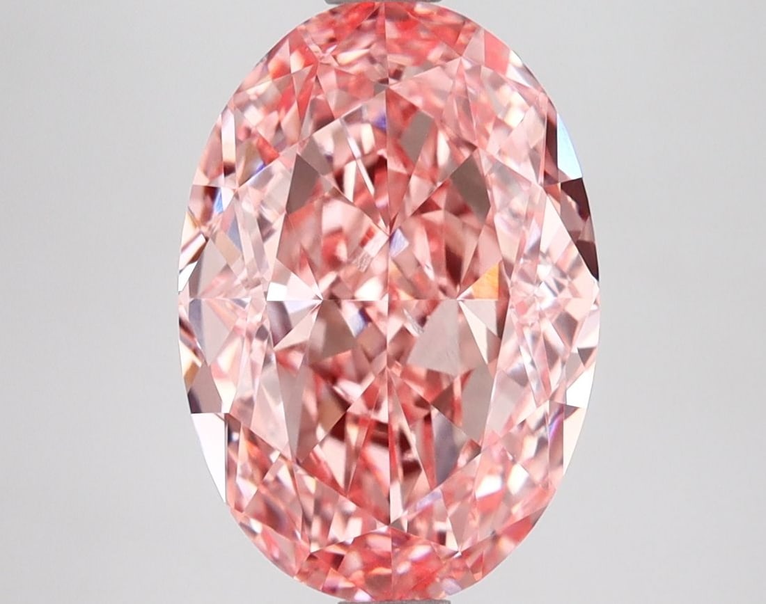 Loose Diamond - OVAL 3.8ct Fancy Vivid Pink VS2: Loose Diamond - OVAL 3.8ct Fancy Vivid Pink VS2 Source: This is a real non-mined Diamond that has been grown in a lab Shape: OVAL Carats: 3.8 Color: Fancy Vivid Pink Certification: IGI Video: