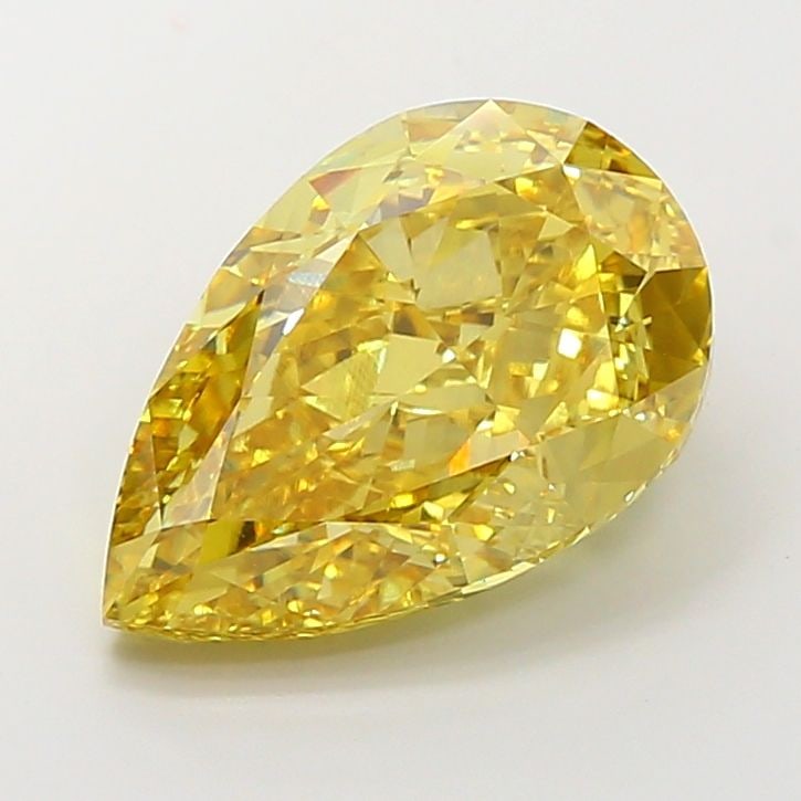 Loose Diamond - PEAR 10.11ct Fancy Vivid Yellow VS1: Loose Diamond - PEAR 10.11ct Fancy Vivid Yellow VS1 Source: This is a real non-mined Diamond that has been grown in a lab Shape: PEAR Carats: 10.11 Color: Fancy Vivid Yellow Certification: IGI Video: