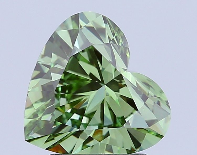 Loose Diamond - HEART 2.01ct Fancy Vivid Green VS1: Loose Diamond - HEART 2.01ct Fancy Vivid Green VS1 Source: This is a real non-mined Diamond that has been grown in a lab Shape: HEART Carats: 2.01 Color: Fancy Vivid Green Certification: IGI Video: