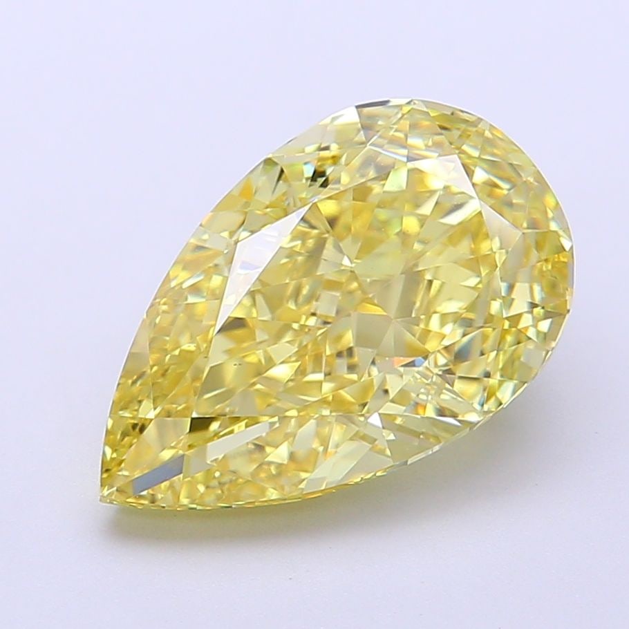 Loose Diamond - PEAR 4.69ct Fancy Intense Yellow VS1: Loose Diamond - PEAR 4.69ct Fancy Intense Yellow VS1 Source: This is a real non-mined Diamond that has been grown in a lab Shape: PEAR Carats: 4.69 Color: Fancy Intense Yellow Certification: IGI Video