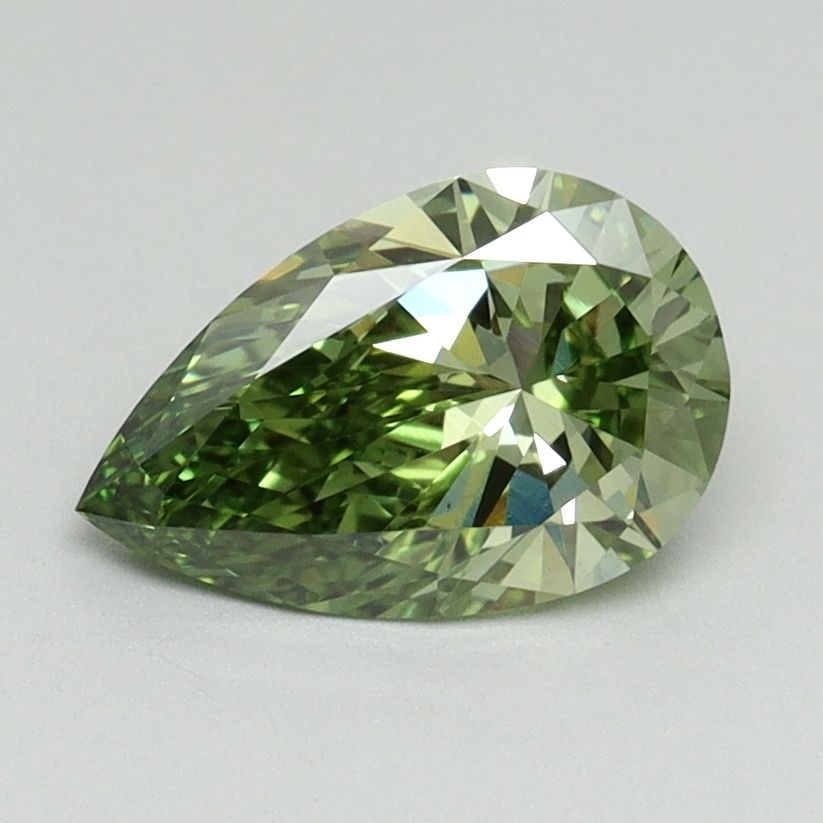 Loose Diamond - PEAR 1.01ct Fancy Vivid Green VS1: Loose Diamond - PEAR 1.01ct Fancy Vivid Green VS1 Source: This is a real non-mined Diamond that has been grown in a lab Shape: PEAR Carats: 1.01 Color: Fancy Vivid Green Certification: IGI Video: