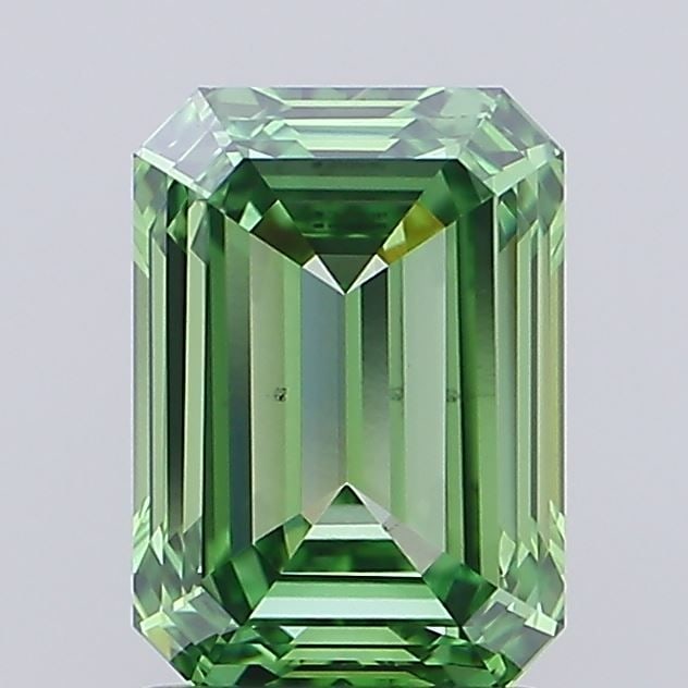 Loose Diamond - EMERALD 2.0ct Fancy Vivid Green VS2: Loose Diamond - EMERALD 2.0ct Fancy Vivid Green VS2 Source: This is a real non-mined Diamond that has been grown in a lab Shape: EMERALD Carats: 2.0 Color: Fancy Vivid Green Certification: IGI Video: