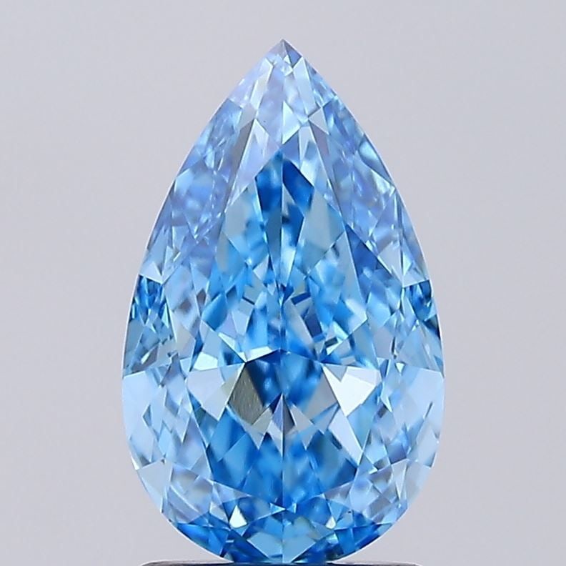 Loose Diamond - PEAR 2.1ct Fancy Vivid Blue VS1: Loose Diamond - PEAR 2.1ct Fancy Vivid Blue VS1 Source: This is a real non-mined Diamond that has been grown in a lab Shape: PEAR Carats: 2.1 Color: Fancy Vivid Blue Certification: IGI Video: