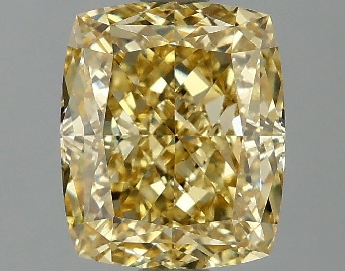 Loose Diamond - CUSHION MODIFIED 2.3ct Fancy Intense Yellow VS1: Loose Diamond - CUSHION MODIFIED 2.3ct Fancy Intense Yellow VS1 Source: This is a real non-mined Diamond that has been grown in a lab Shape: CUSHION MODIFIED Carats: 2.3 Color: Fancy Intense Yellow Ce