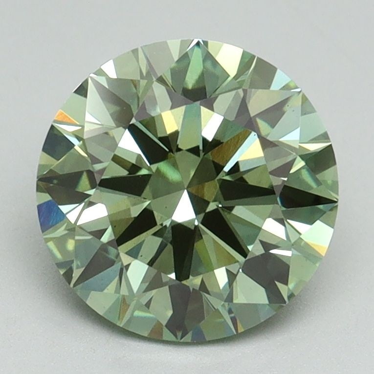 Ideal Loose Diamond - ROUND 2.15ct Fancy Vivid Green VS1: Ideal Loose Diamond - ROUND 2.15ct Fancy Vivid Green VS1 Source: This is a real non-mined Diamond that has been grown in a lab Shape: ROUND Carats: 2.15 Color: Fancy Vivid Green Certification: IGI Vid