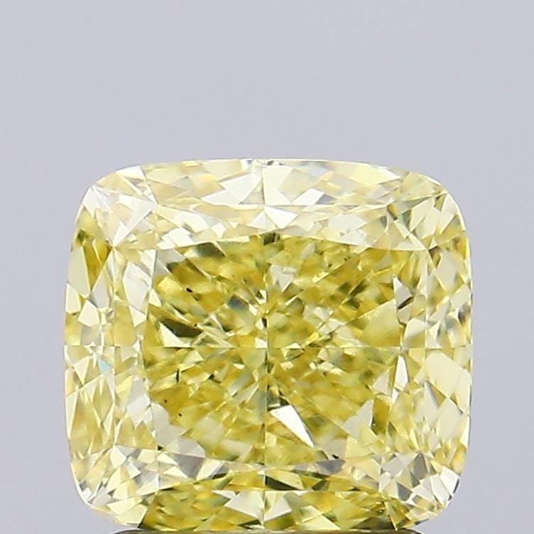 Loose Diamond - CUSHION MODIFIED 1.91ct Fancy Intense Yellow VS2: Loose Diamond - CUSHION MODIFIED 1.91ct Fancy Intense Yellow VS2 Source: This is a real non-mined Diamond that has been grown in a lab Shape: CUSHION MODIFIED Carats: 1.91 Color: Fancy Intense Yellow