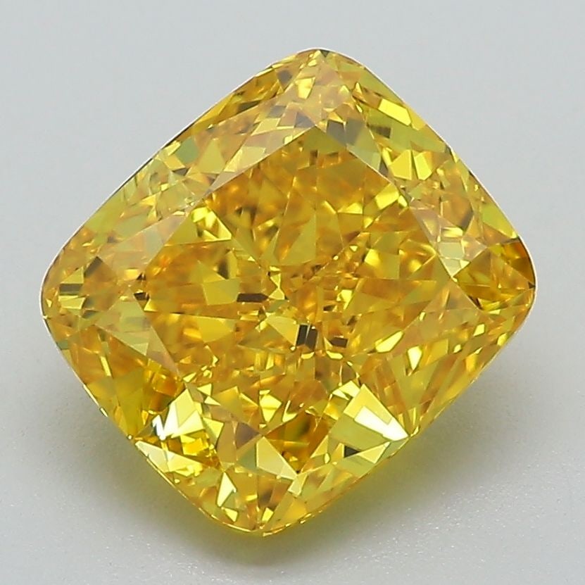 Loose Diamond - CUSHION MODIFIED 3.21ct Fancy Vivid Yellow VVS2: Loose Diamond - CUSHION MODIFIED 3.21ct Fancy Vivid Yellow VVS2 Source: This is a real non-mined Diamond that has been grown in a lab Shape: CUSHION MODIFIED Carats: 3.21 Color: Fancy Vivid Yellow Cer