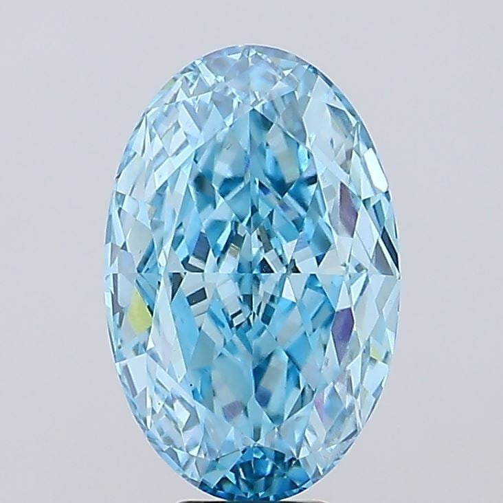 Loose Diamond - OVAL 10.14ct Fancy Vivid Blue VS1: Loose Diamond - OVAL 10.14ct Fancy Vivid Blue VS1 Source: This is a real non-mined Diamond that has been grown in a lab Shape: OVAL Carats: 10.14 Color: Fancy Vivid Blue Certification: IGI Video: