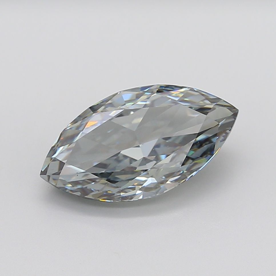 Loose Diamond - MARQUISE 4.96ct Fancy Light Gray Green VS1: Loose Diamond - MARQUISE 4.96ct Fancy Light Gray Green VS1 Source: This is a real non-mined Diamond that has been grown in a lab Shape: MARQUISE Carats: 4.96 Color: Fancy Light Gray Green Certificatio