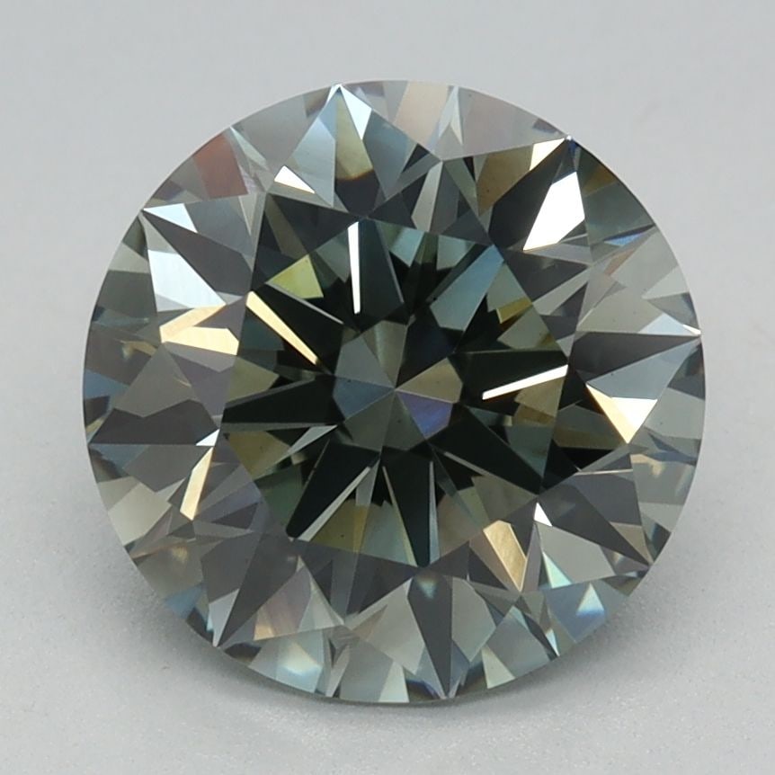 Ideal Loose Diamond - ROUND 2.06ct Fancy Green VS1: Ideal Loose Diamond - ROUND 2.06ct Fancy Green VS1 Source: This is a real non-mined Diamond that has been grown in a lab Shape: ROUND Carats: 2.06 Color: Fancy Green Certification: IGI Video: